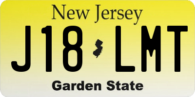 NJ license plate J18LMT