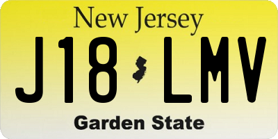 NJ license plate J18LMV