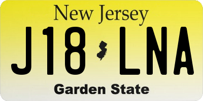 NJ license plate J18LNA