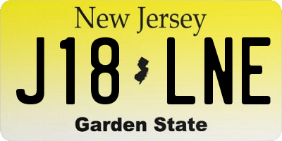 NJ license plate J18LNE