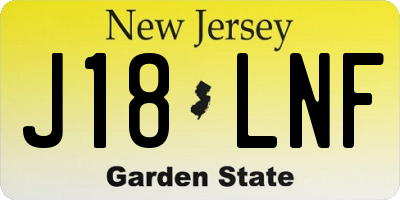 NJ license plate J18LNF