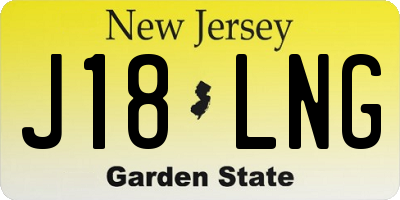 NJ license plate J18LNG