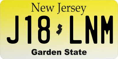 NJ license plate J18LNM