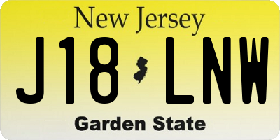 NJ license plate J18LNW