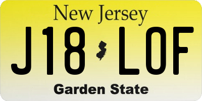 NJ license plate J18LOF