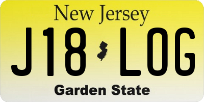 NJ license plate J18LOG