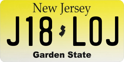NJ license plate J18LOJ