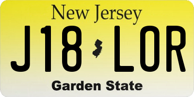 NJ license plate J18LOR