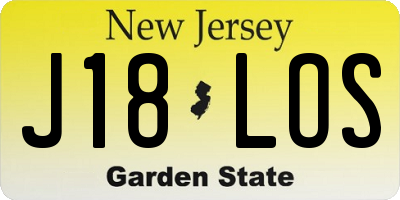 NJ license plate J18LOS