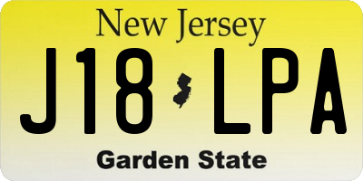 NJ license plate J18LPA