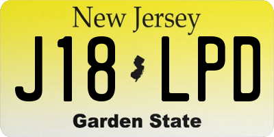 NJ license plate J18LPD