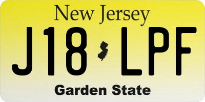 NJ license plate J18LPF