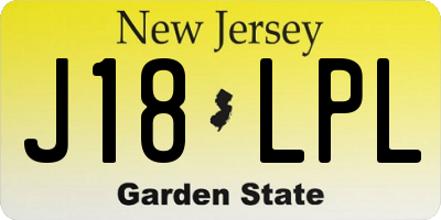 NJ license plate J18LPL
