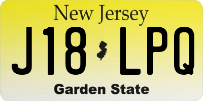 NJ license plate J18LPQ