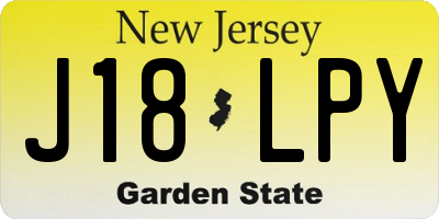 NJ license plate J18LPY