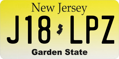NJ license plate J18LPZ