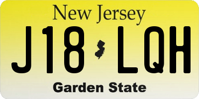 NJ license plate J18LQH