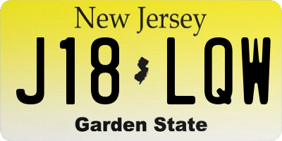 NJ license plate J18LQW