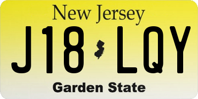NJ license plate J18LQY