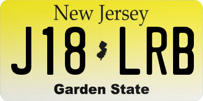 NJ license plate J18LRB