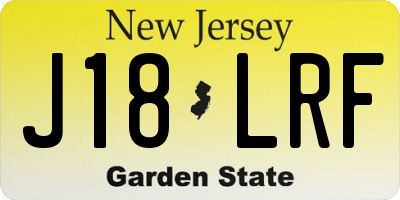NJ license plate J18LRF