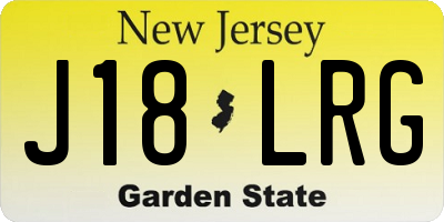 NJ license plate J18LRG