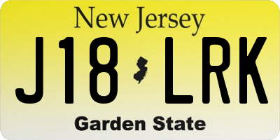 NJ license plate J18LRK