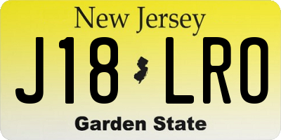NJ license plate J18LRO