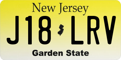 NJ license plate J18LRV