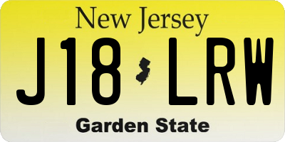 NJ license plate J18LRW