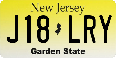 NJ license plate J18LRY
