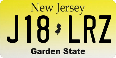 NJ license plate J18LRZ