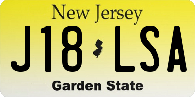 NJ license plate J18LSA