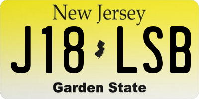 NJ license plate J18LSB