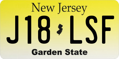 NJ license plate J18LSF