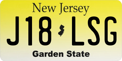 NJ license plate J18LSG
