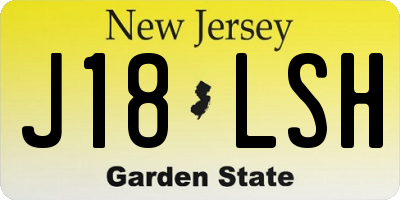 NJ license plate J18LSH