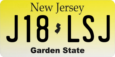 NJ license plate J18LSJ