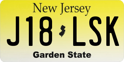 NJ license plate J18LSK