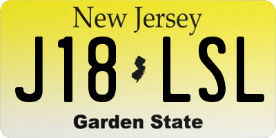 NJ license plate J18LSL