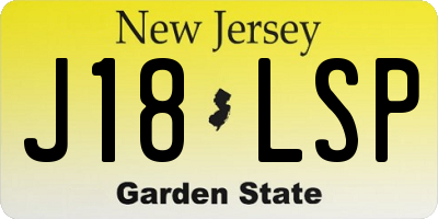 NJ license plate J18LSP