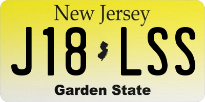 NJ license plate J18LSS