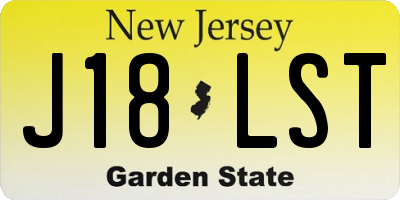 NJ license plate J18LST