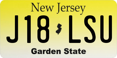 NJ license plate J18LSU
