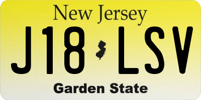 NJ license plate J18LSV