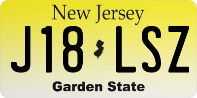 NJ license plate J18LSZ
