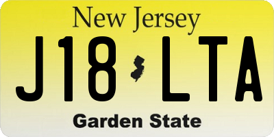 NJ license plate J18LTA
