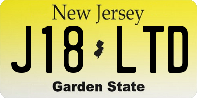 NJ license plate J18LTD