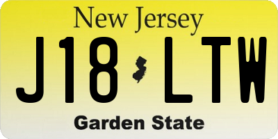 NJ license plate J18LTW