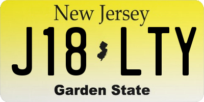NJ license plate J18LTY